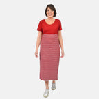 SUGARCRSIP Short Sleeve T-Shirt Maxi Dress in Red (Size M)