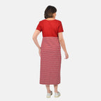 SUGARCRSIP Short Sleeve T-Shirt Maxi Dress in Red (Size M)