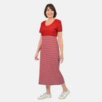 SUGARCRSIP Short Sleeve T-Shirt Maxi Dress in Red (Size M)