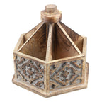 Handcarved Multipurpose Mango Wood Spinner Organizer (Size 24x22x21 cm)