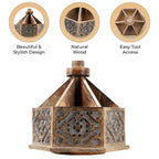 Handcarved Multipurpose Mango Wood Spinner Organizer (Size 24x22x21 cm)