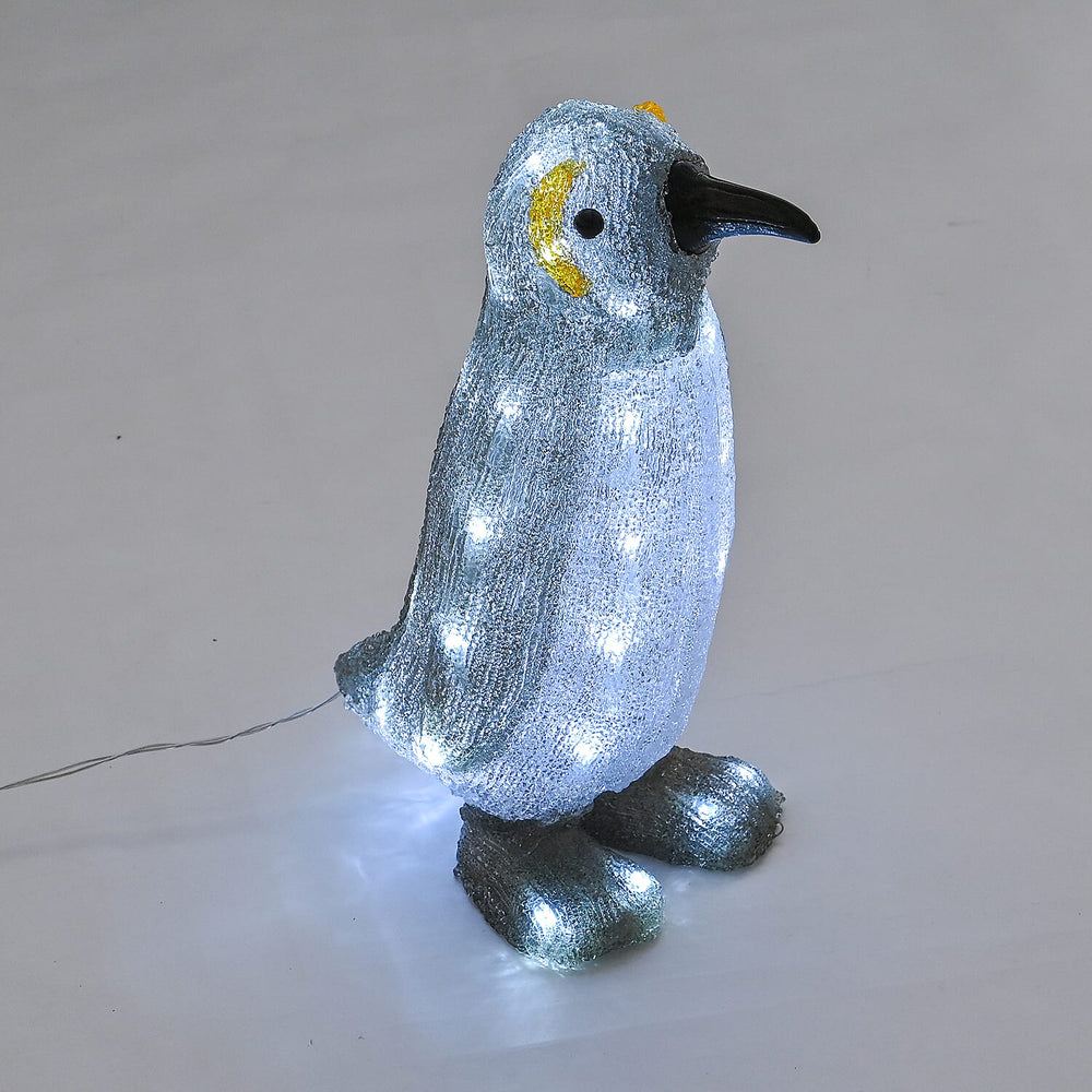 Acrylic Penguin LED Light(Size 25x15x34 cm) - Grey & White