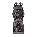Lion Resin Statue with Crown - Black