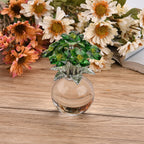 7-Head Crystal Glass Flower Decor - Green