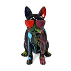 Expressionist Designer Inspired Dog Sculpture with Sunglasses - Multi Color