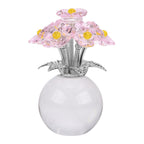 7-Head Crystal Glass Flower Decor - Pink