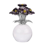 7-Head Crystal Glass Flower Decor - Purple