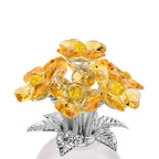 7-Head Crystal Glass Flower Decor - Yellow