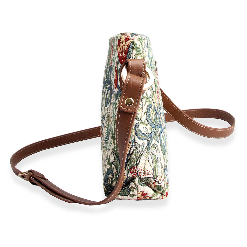 Signare William Morris Golden Lily Satchel Crossbody Bag - Beige
