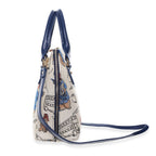 Signare Paddington Bear Print Convertible Handbag - Cream