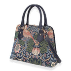 Signare Strawberry Thief Convertible Handbag - Dark Blue