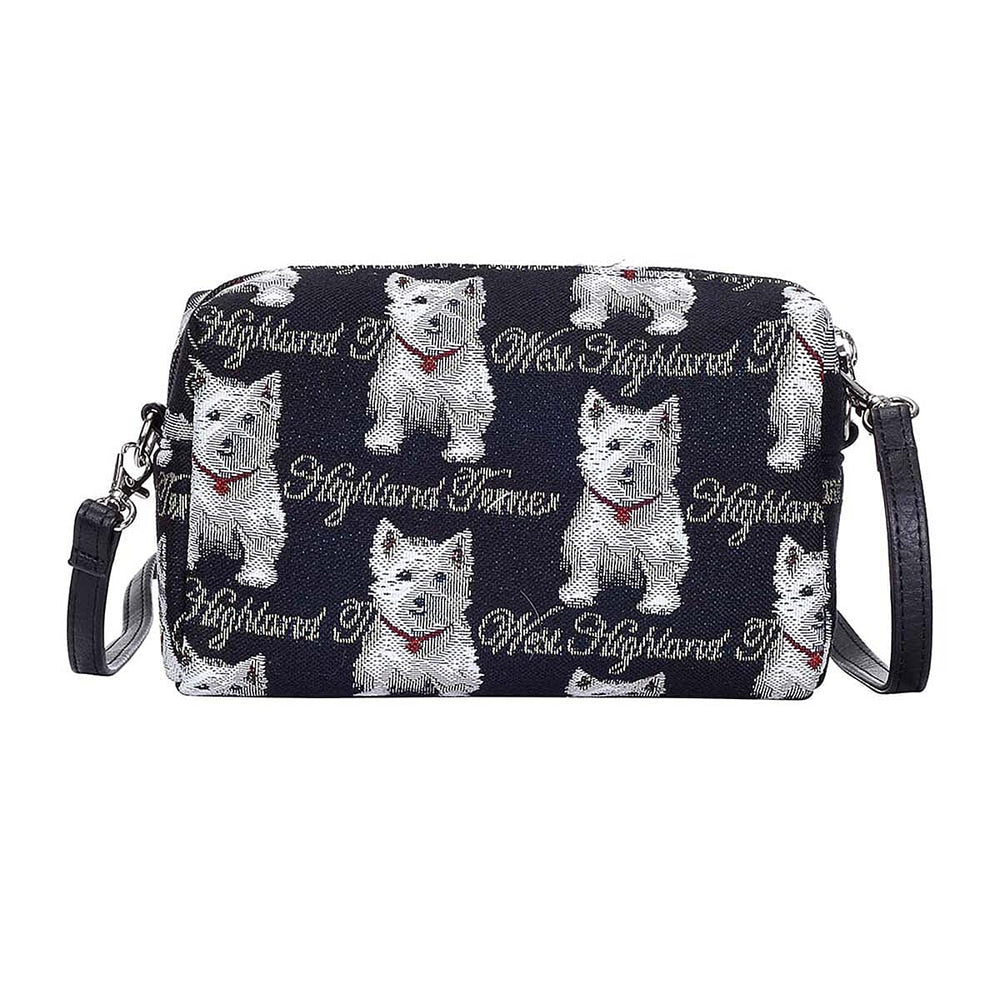 Signare Tapestry Hip Party Bag - Westie - Black and White