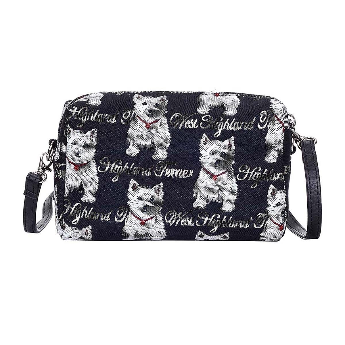 Signare Tapestry Hip Party Bag - Westie - Black and White