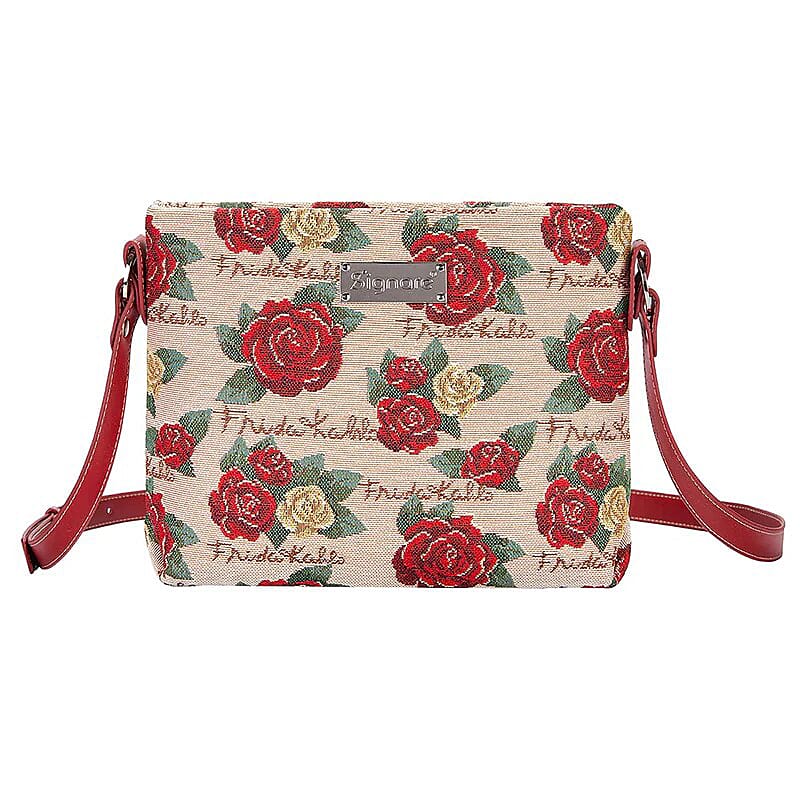 Signare Tapestry Frida Kahlo Rose Crossbody Bag - Red