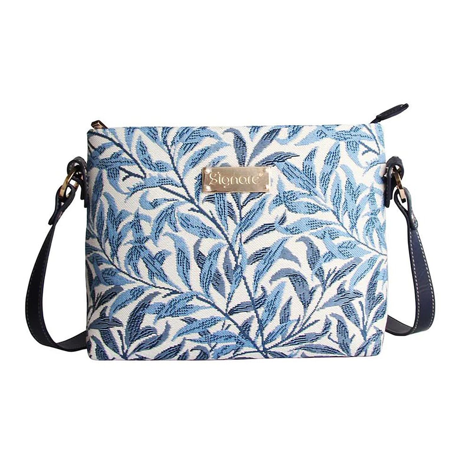 Signare Tapestry Fiber Cross Body Bag-Willow Bough - Sky Blue