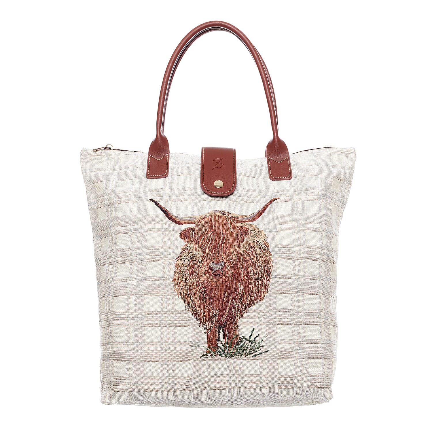 Signare Foldable Bag - Highland Cow