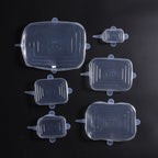 Set of 24 Air Tight Stretchable Silicone Lids - 12xRound, 12xRectangle