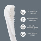 Set of 3 Silicone Sonic Toothbrush Heads (Size 80Cm) - White