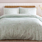 Simply Charlotte Mia Duck Egg Floral Print Single Duvet Cover Set (Size Double)
