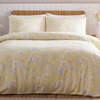 Simply Charlotte Mia Floral Print Duvet Cover Set (Size Double) - Lemon