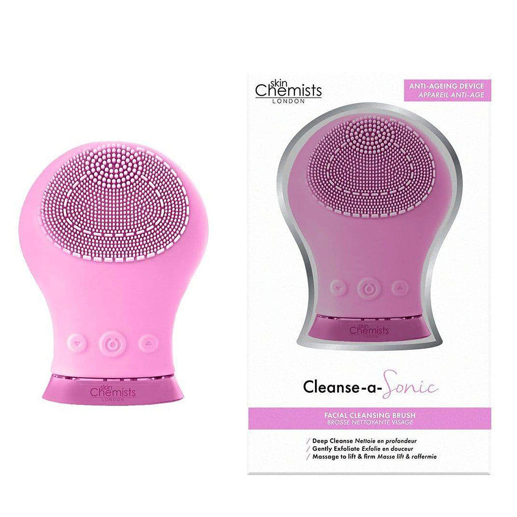 SkinChemists Sonic Silicone Facial Cleansing Massager - Pink