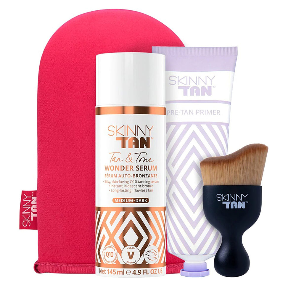 Skinny Tan- Wonder Serum Bundle (Incl. Wonder Serum - 145ml, Pre Tan Primer - 125ml, Miracle Brush - Luxury Tanning Mitt) - Multi