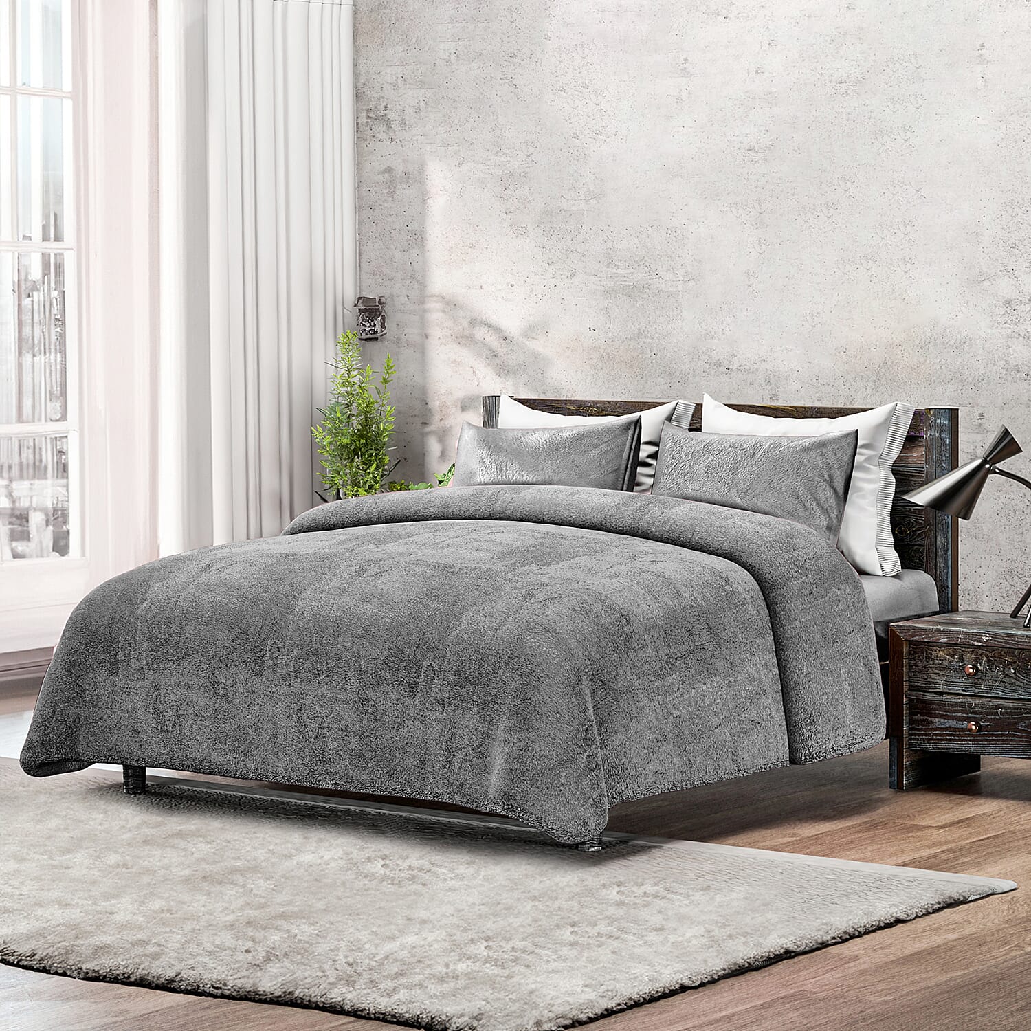 Fleece Duvet Cover - Silver