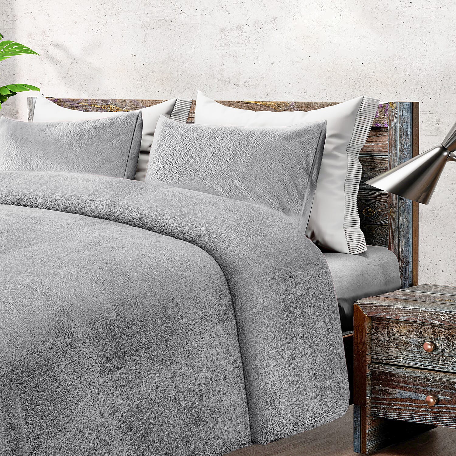 Fleece Duvet Cover - Silver