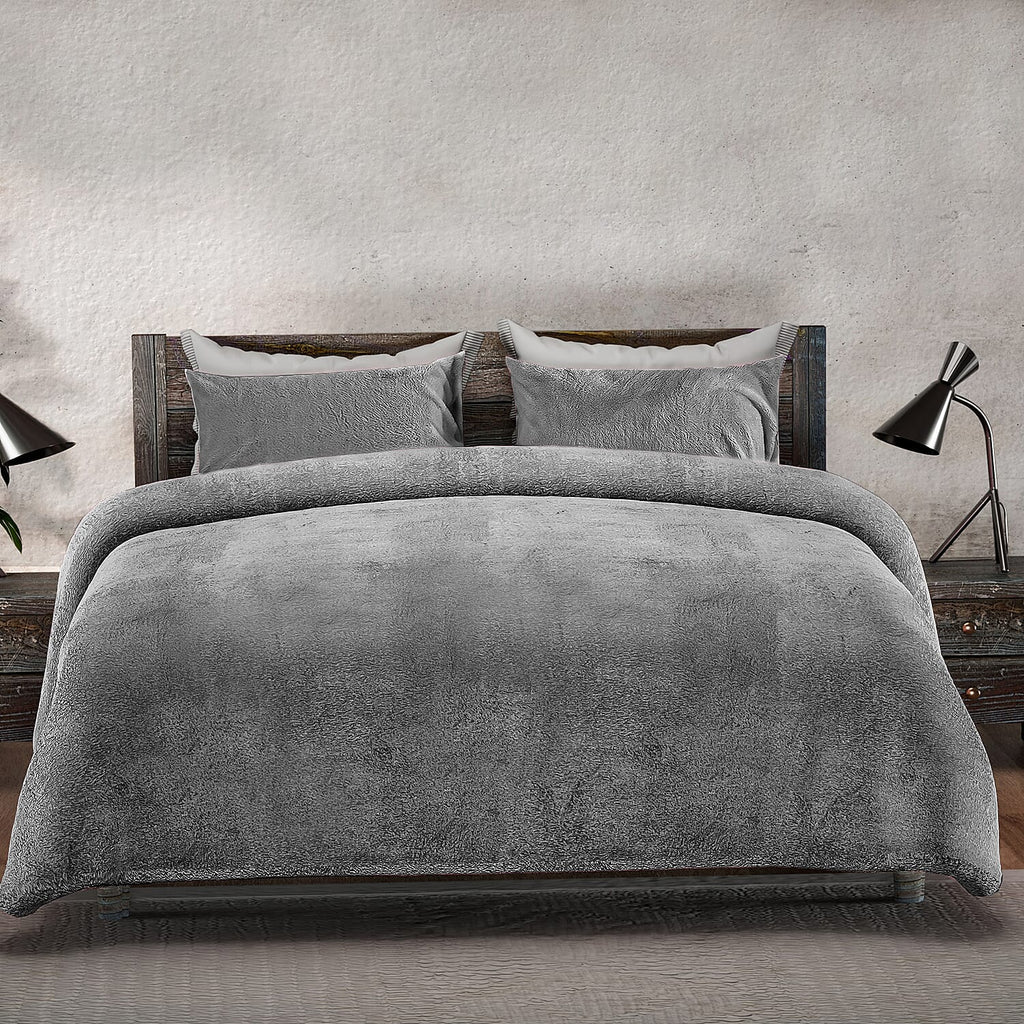Fleece Duvet Cover - Silver