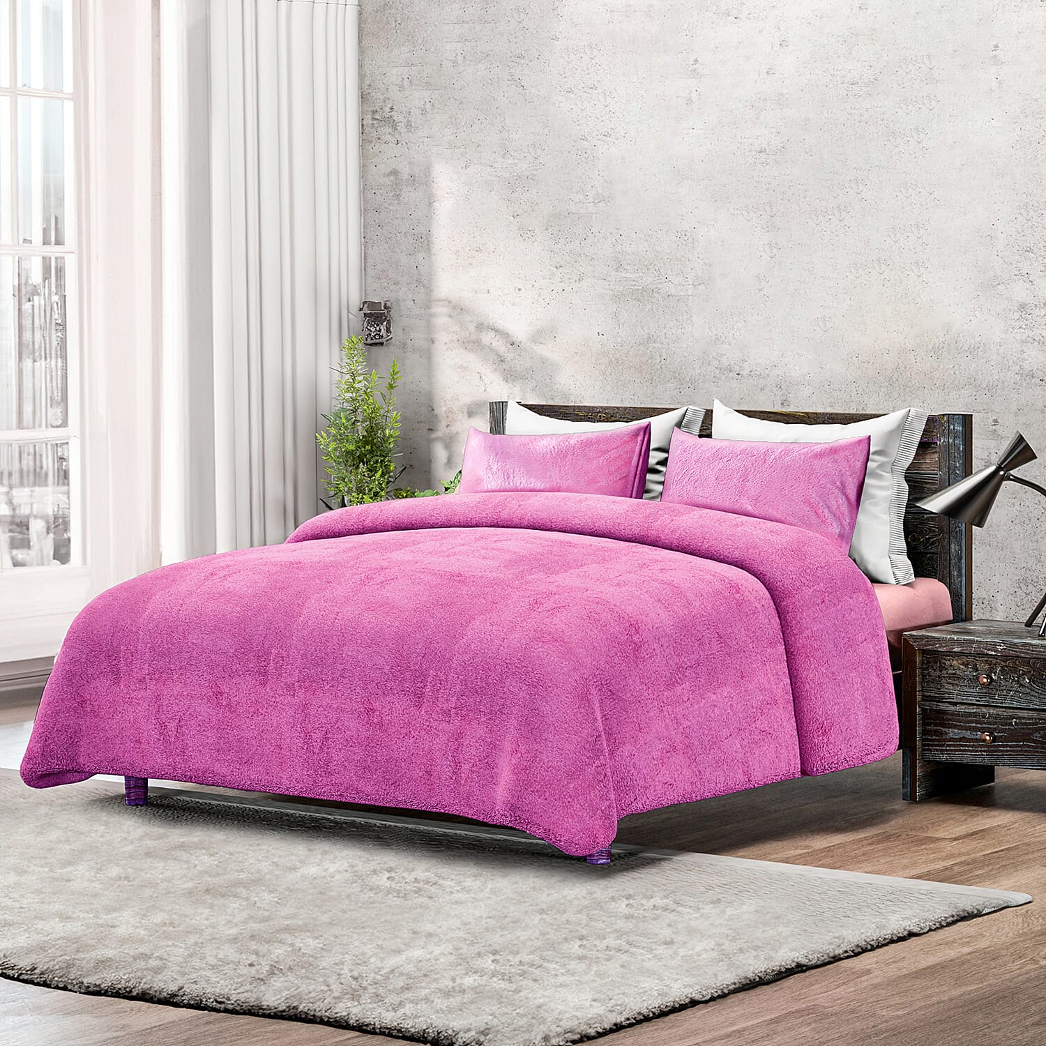 Fleece Duvet Cover - Fuschia