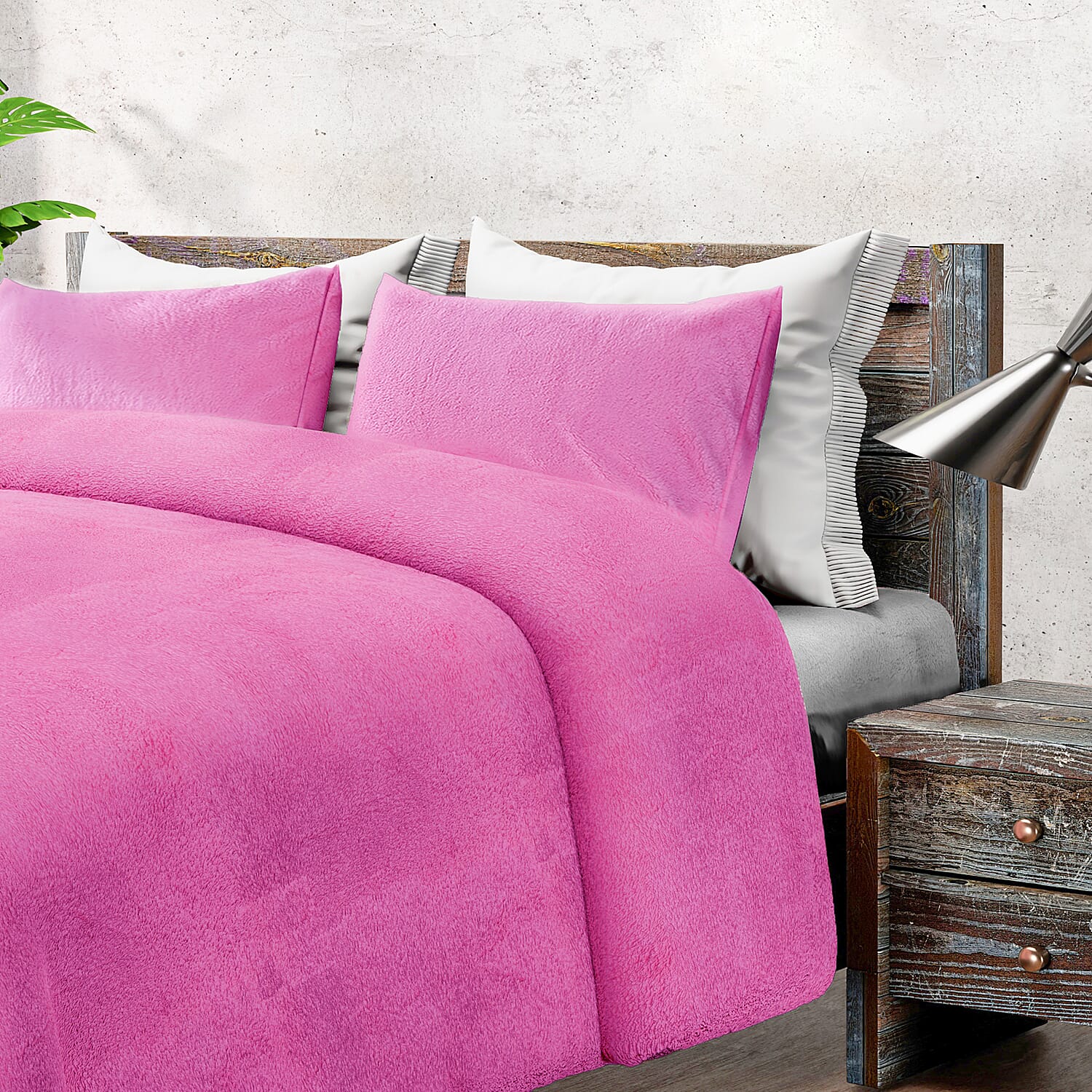 Fleece Duvet Cover - Fuschia