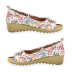 Slip On Wedge Peep Toe Shirley Shoe (Size 3) - White