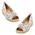 Slip On Wedge Peep Toe Shirley Shoe (Size 3) - White