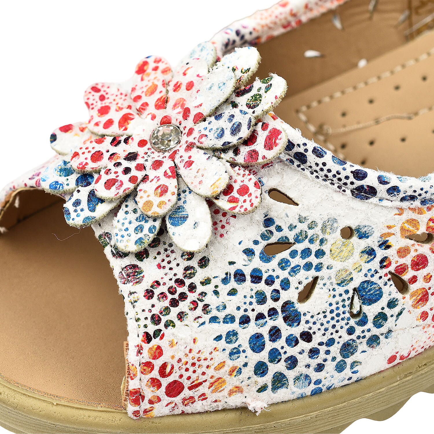 Slip On Wedge Peep Toe Shirley Shoe (Size 3) - White