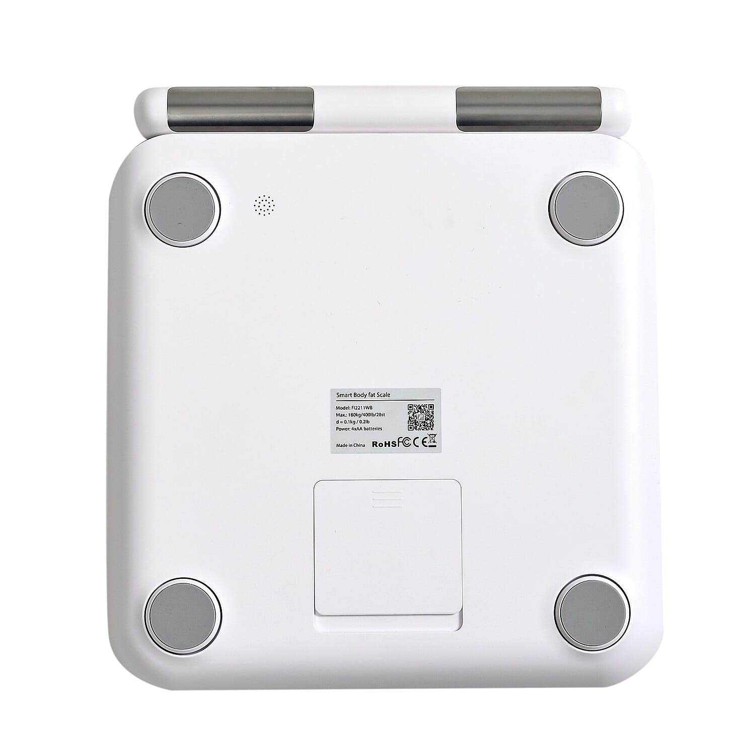 "Smart Handle bar Body Fat scale With unique ITO pattern design Color--white  Product size -300x300x26mm Display size -86x36mm Power -4pcsxAA batteries ( Not including )  Capacity-180kg-4001b Division