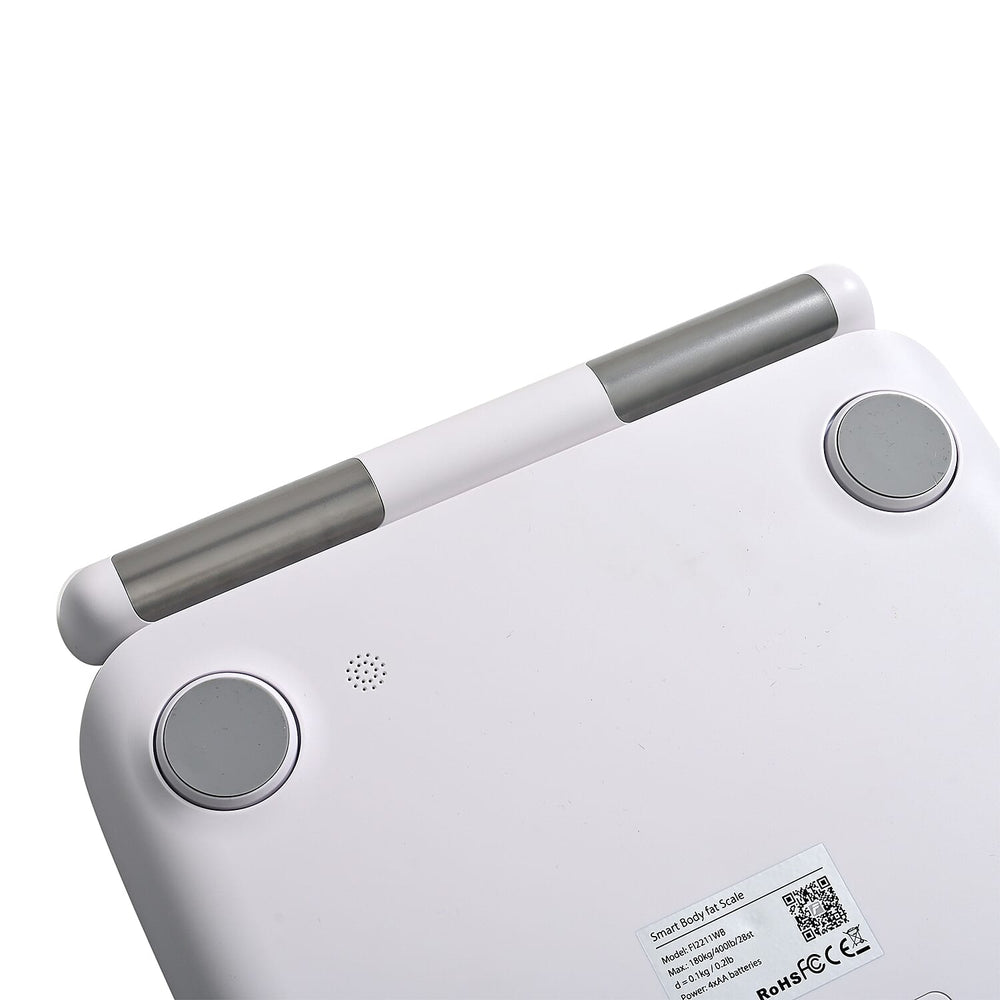 "Smart Handle bar Body Fat scale With unique ITO pattern design Color--white  Product size -300x300x26mm Display size -86x36mm Power -4pcsxAA batteries ( Not including )  Capacity-180kg-4001b Division