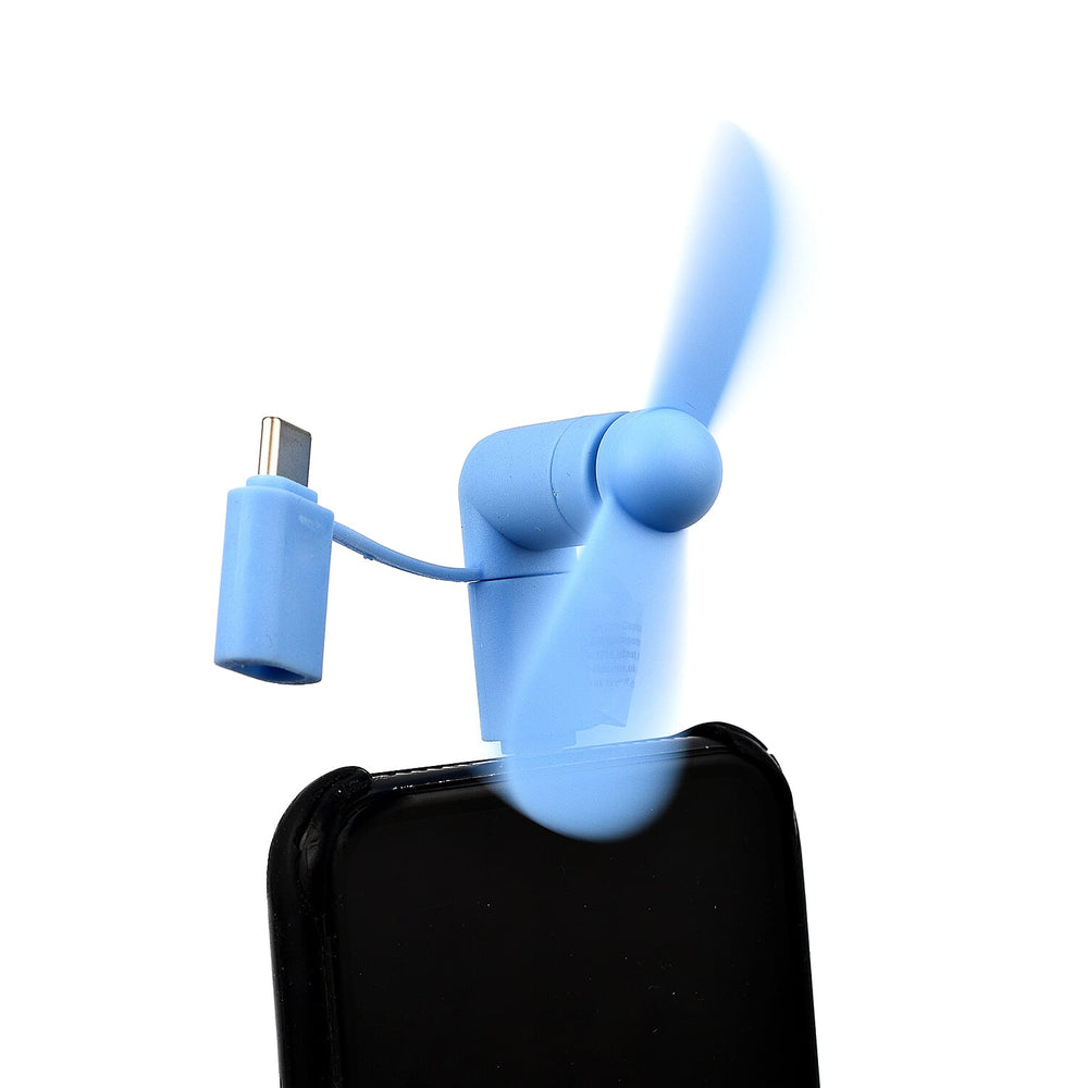 Set of 3 Smartphone Fan - White, Blue - Grey