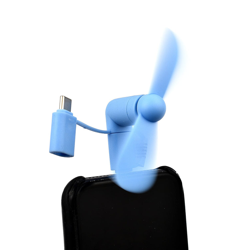 Set of 3 Smartphone Fan - White, Blue - Grey