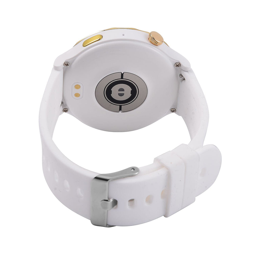 Smart Watch - Multi Face, with Steps, Sleep, Heart Rate, Blood, Spo2. Blue Literal Dial and White Silicone Strap