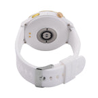 Smart Watch - Multi Face, with Steps, Sleep, Heart Rate, Blood, Spo2. Blue Literal Dial and White Silicone Strap