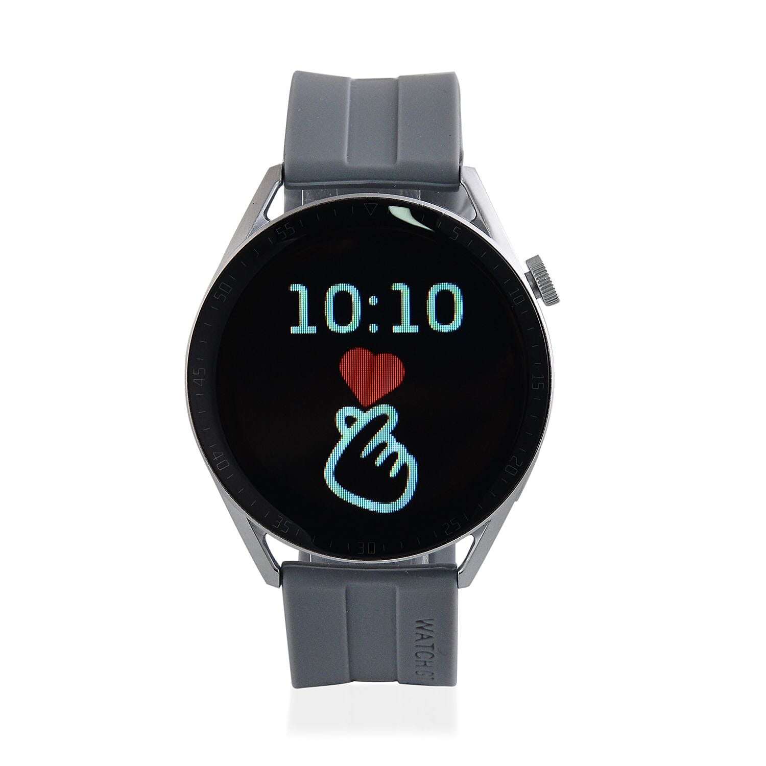Smart Watch with Hryfine App - Bluetooth, Multi Dial Health Monitor with Heart Rate, Blood Pressure, Blood Oxygen, Sleep Monitor, Steps (supports Apple iOS 10, Android 6.0 or Above) - Grey
