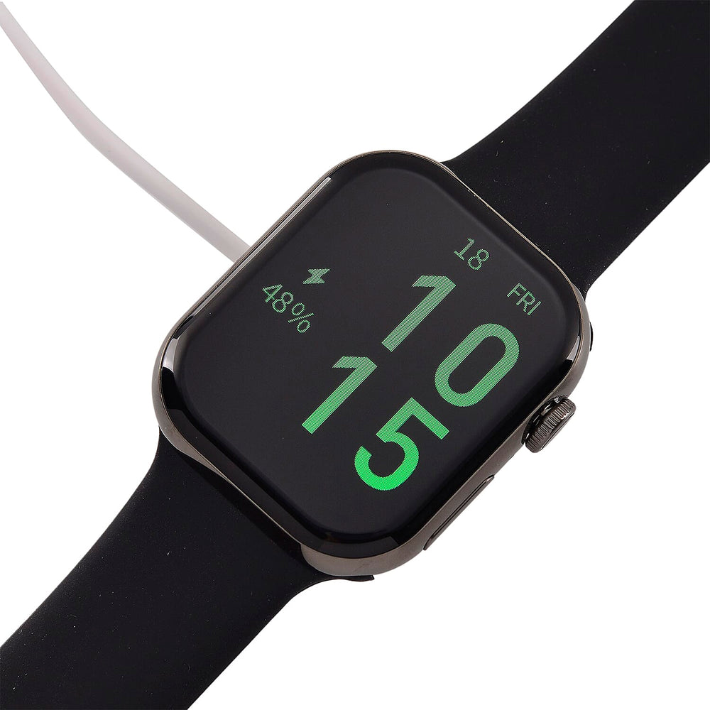 HW X PRO Smartwatch 2.01 inch TFT Display, IP67 Waterproof, Wireless Charging, Health Monitor, Bluetooth 5.2 for Men - Women with Black Silicone Strap