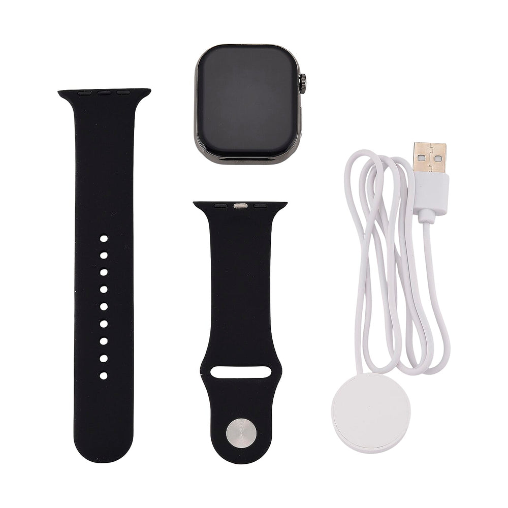 HW X PRO Smartwatch 2.01 inch TFT Display, IP67 Waterproof, Wireless Charging, Health Monitor, Bluetooth 5.2 for Men - Women with Black Silicone Strap