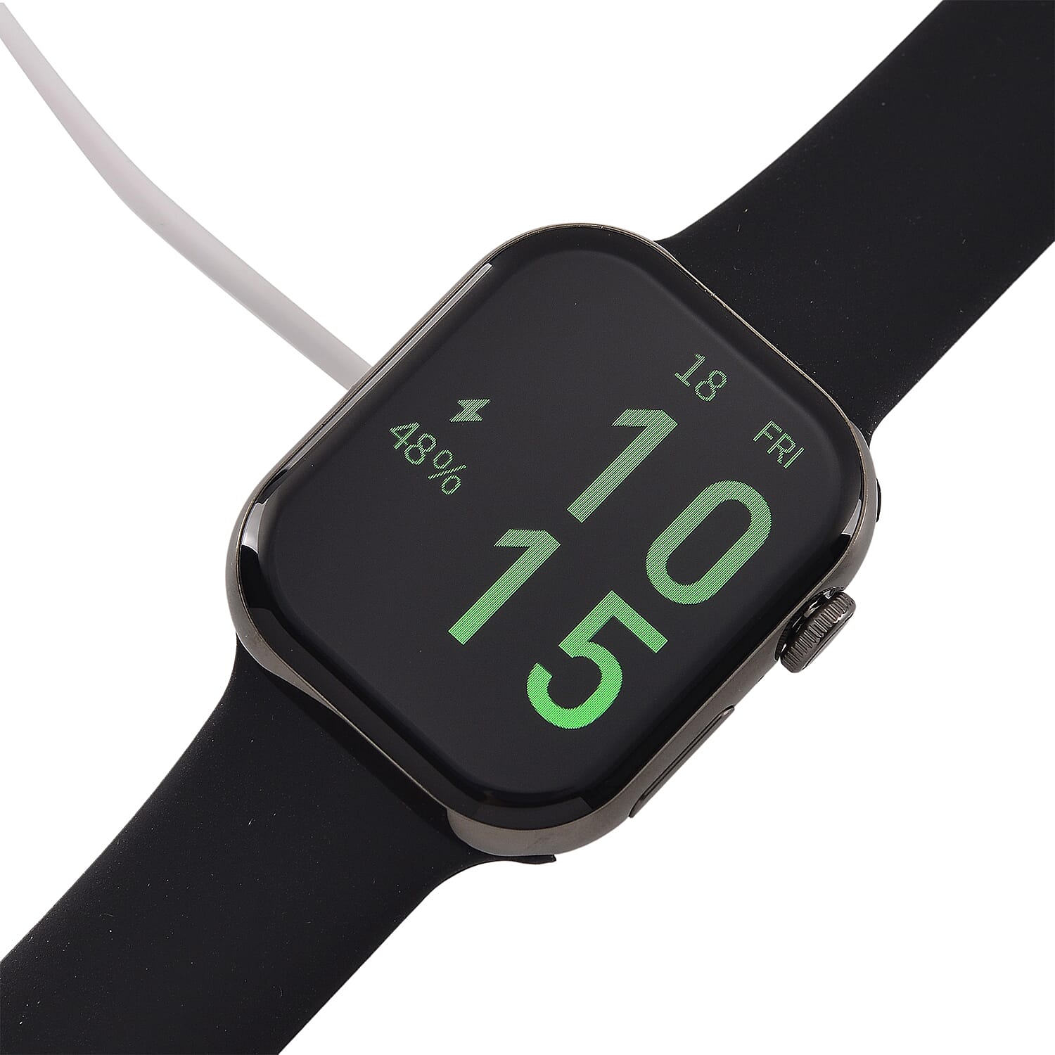 HW X PRO Smartwatch 2.01 inch TFT Display, IP67 Waterproof, Wireless Charging, Health Monitor, Bluetooth 5.2 - Black