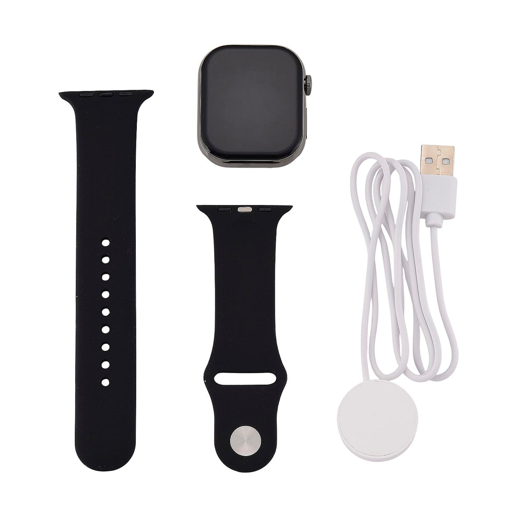 HW X PRO Smartwatch 2.01 inch TFT Display, IP67 Waterproof, Wireless Charging, Health Monitor, Bluetooth 5.2 - Black