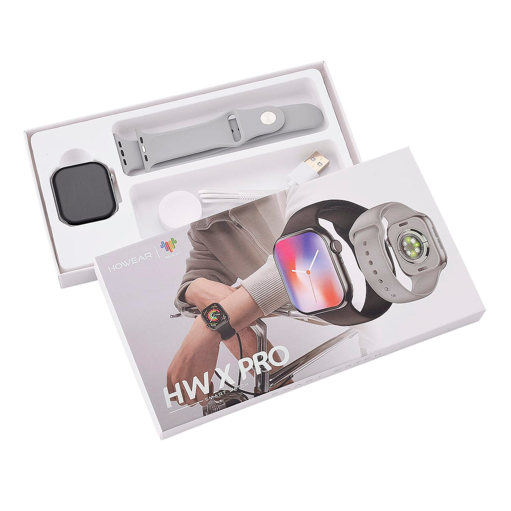 HW X PRO Smartwatch 2.01 inch TFT Display, IP67 Waterproof, Wireless Charging, Health Monitor, Bluetooth 5.2 and AI Features - Black