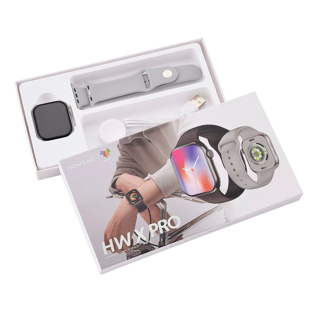 HW X PRO Smartwatch 2.01 inch TFT Display, IP67 Waterproof, Wireless Charging, Health Monitor, Bluetooth 5.2 and AI Features - Black