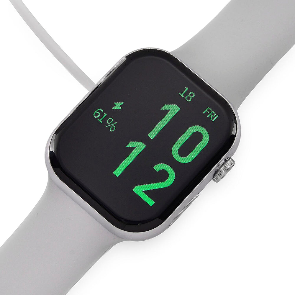 CONNECTPRO HW X PRO 2.01inch Smartwatch with Bluetooth 5.2, Wireless Charging - IP67 Waterproof - Includes Grey - Black Silicone Straps.