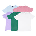 Smith - Jones Pack of 5 - 100% Cotton Knitted Crew Neck Tee (Size S) - Pastel