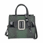 Snake Skin Pattern Crossbody Bag - Green - Black